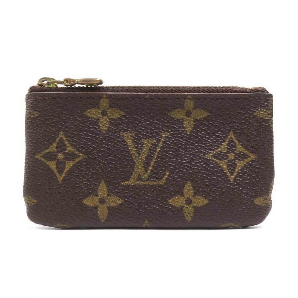 Louis Vuitton Key Case Monogram Pochette Cle Canvas Pouch Gold Brown